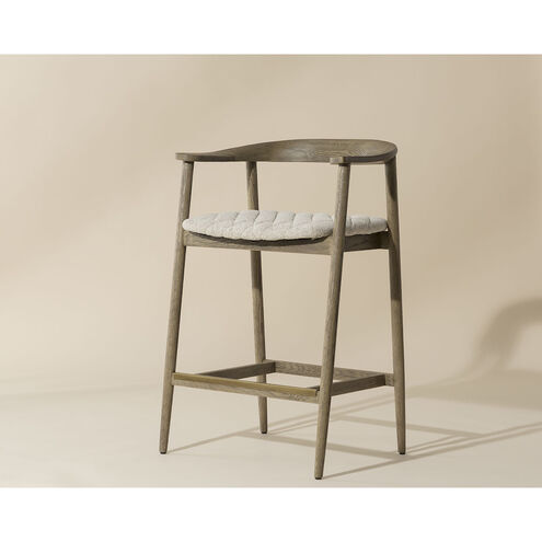 Jeremy 35.75 inch Weathered Oak / Dove Cream Counter Stool